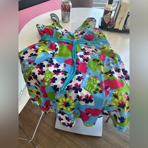 Y2K  Blue Floral Swimsuit dress  plus size